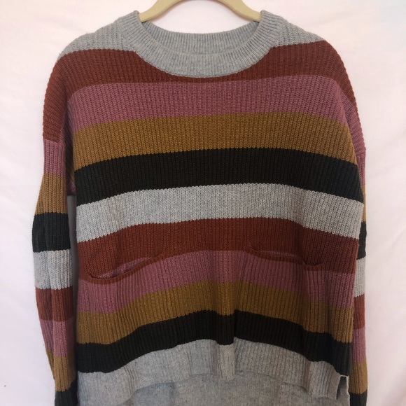 Madewell Striped Patch Pocket Pullover Sweater - Picture 4 of 6